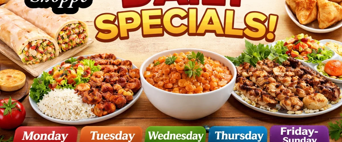 Daily specials at The Kabab Shoppe