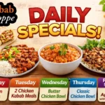Daily specials at The Kabab Shoppe