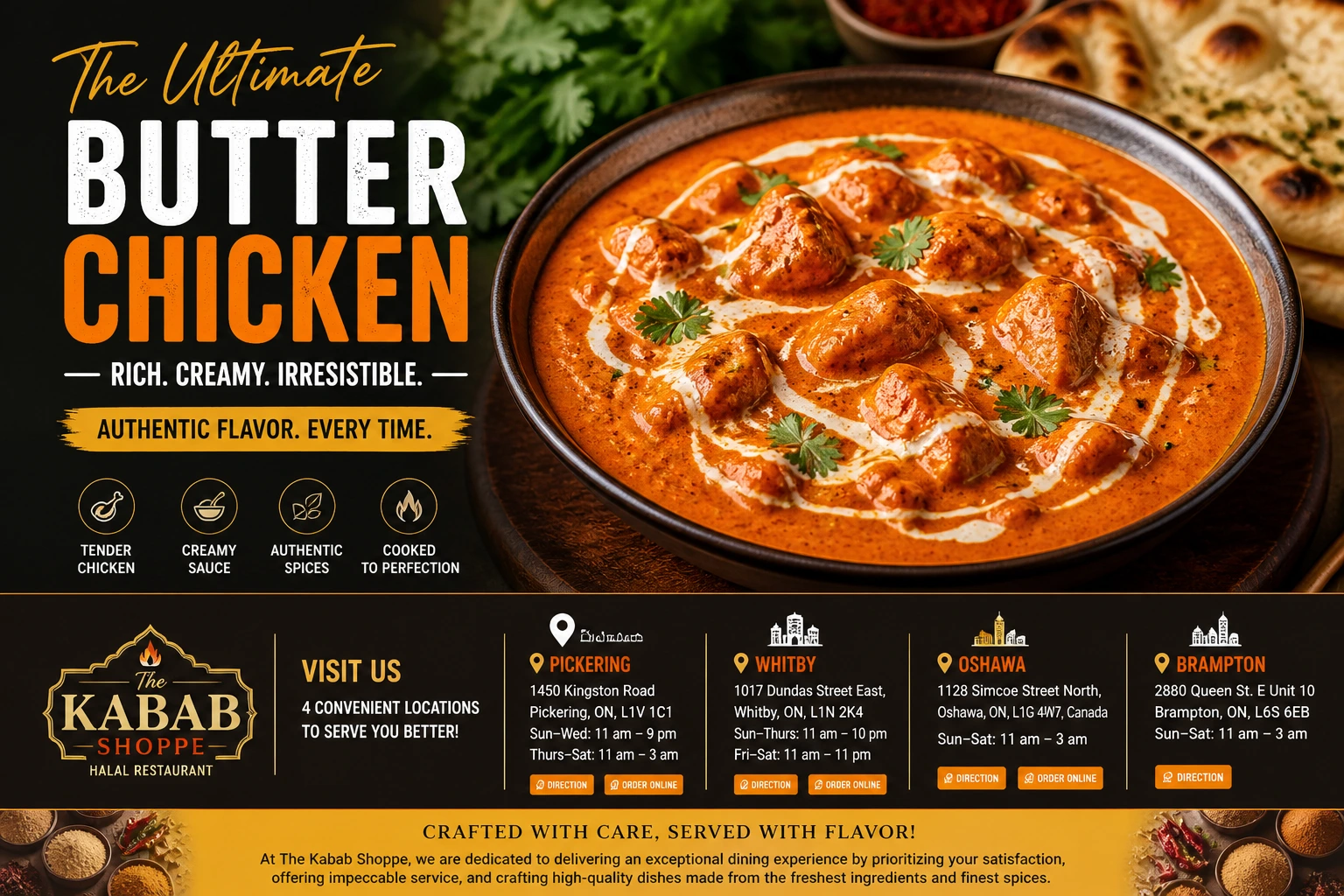Best Butter Chicken Near Me in Pickering, Whitby, Oshawa & Brampton The Kabab Shoppe Halal Restaurant