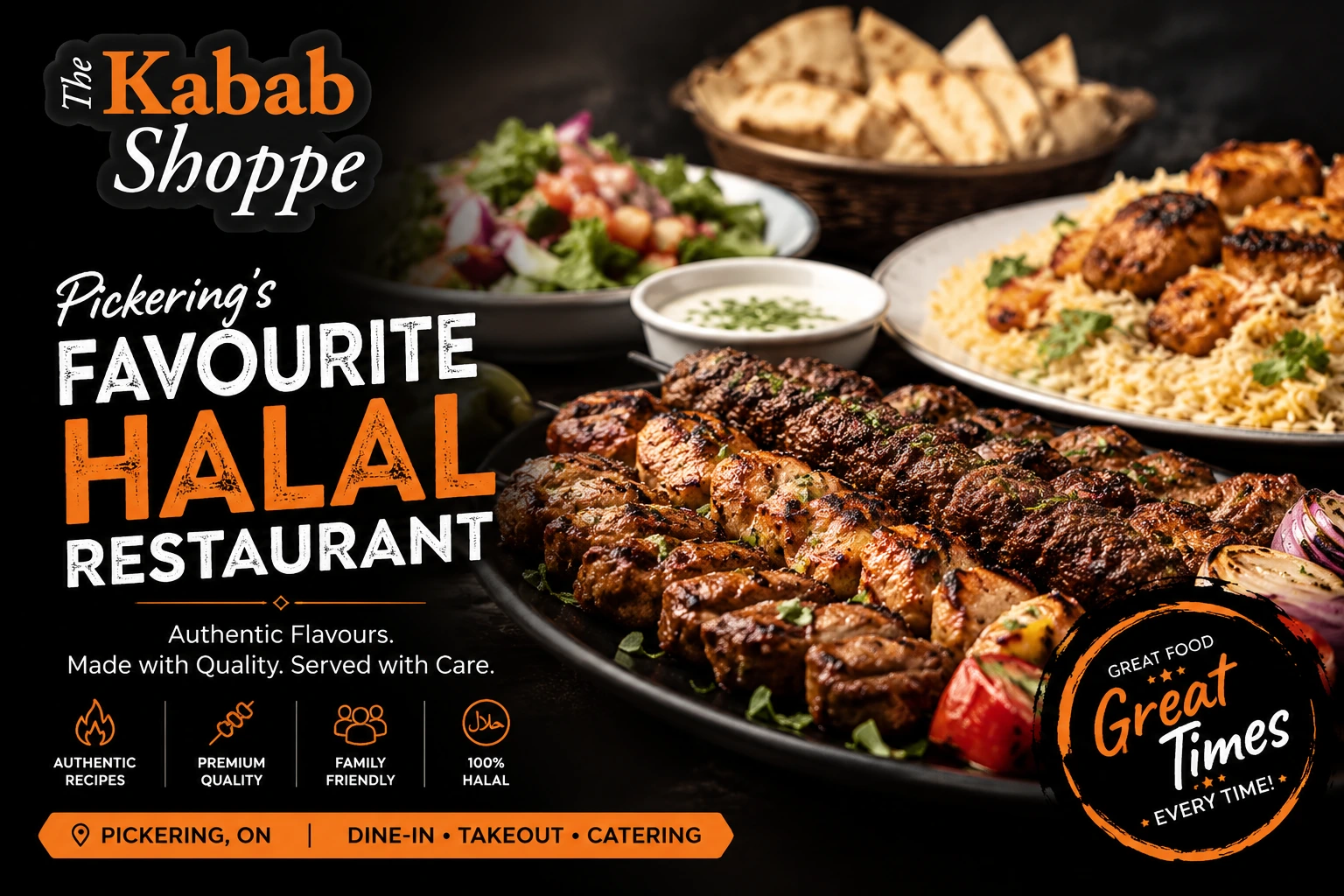 Delicious kababs at Pickering's Kabab Shoppe
