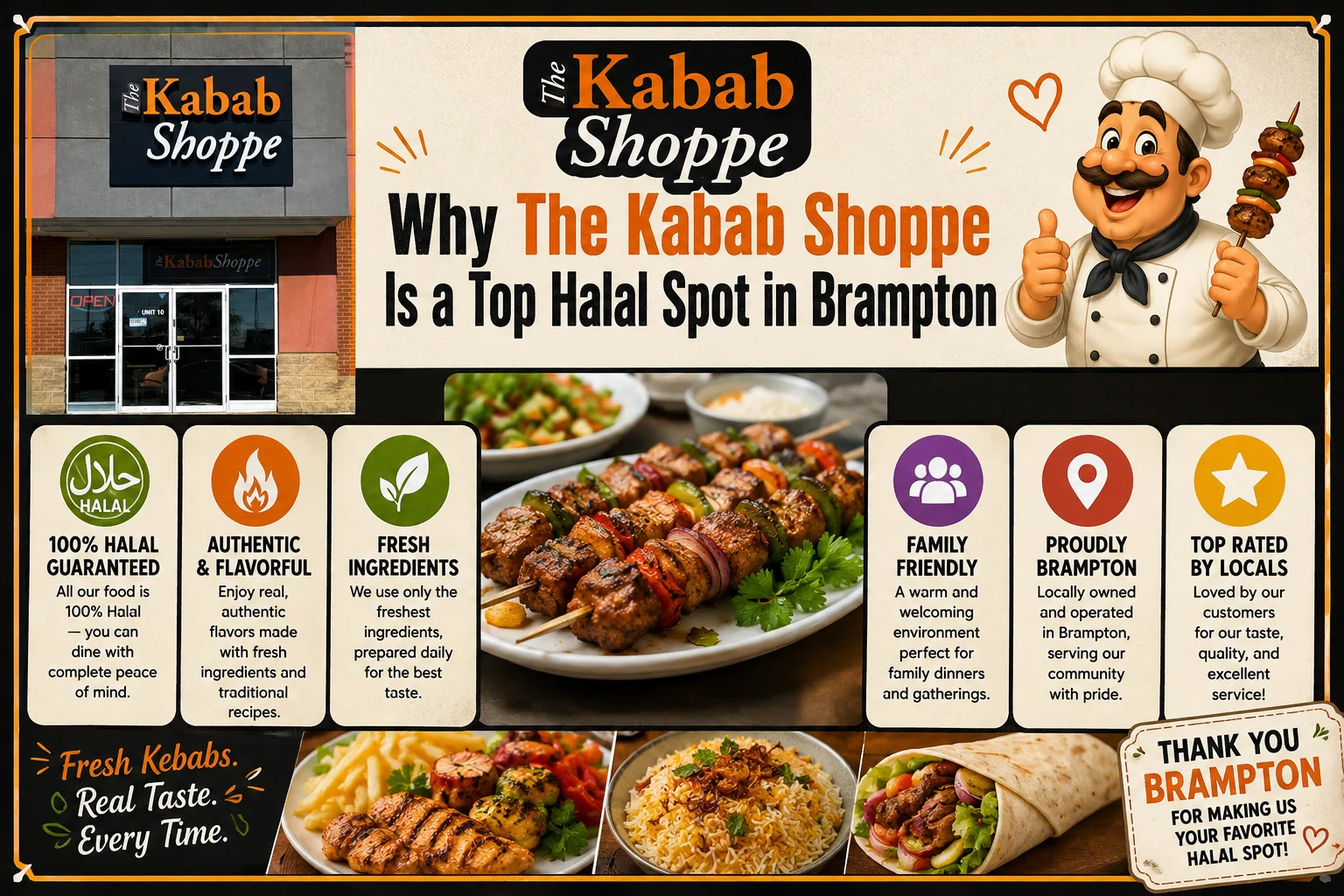 Best kabab shop in Brampton serving fresh halal grilled meat and platters