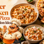 Butter chicken pasta pizza