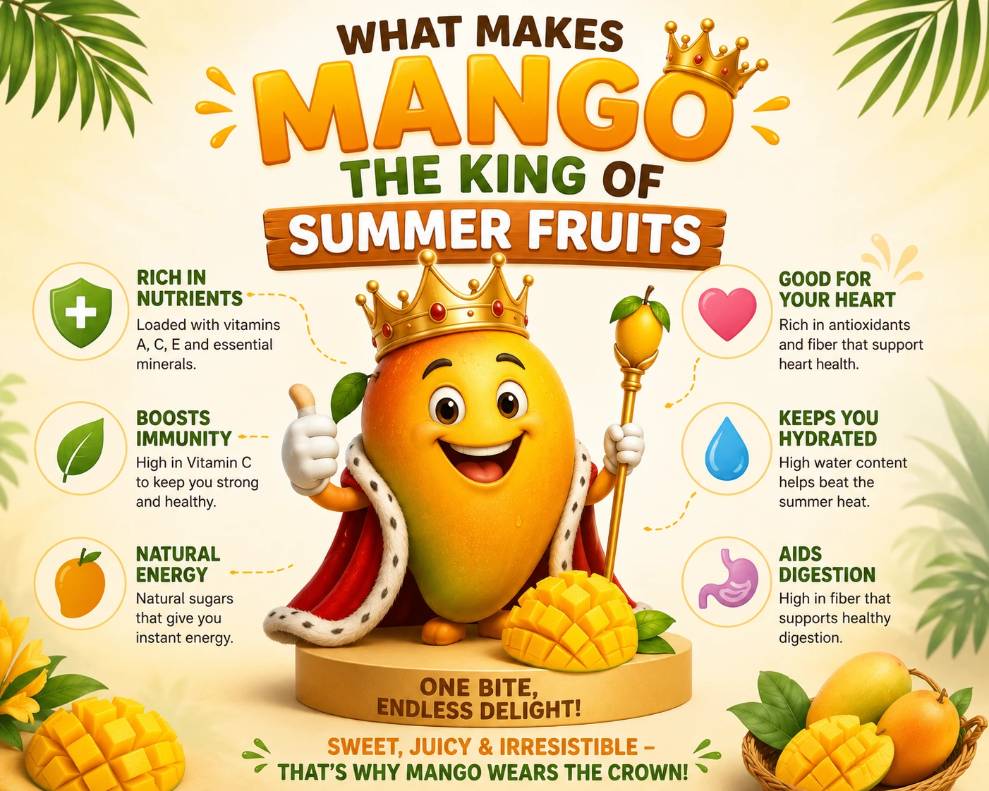 Fresh ripe mangoes used in refreshing mango summer drinks at The Kabab Shoppe