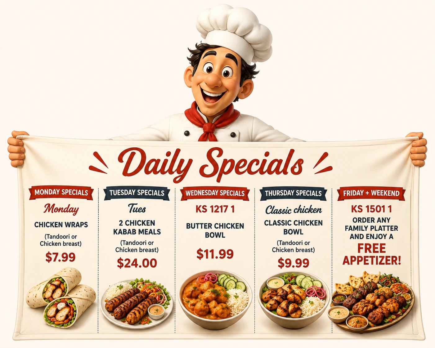 Daily Specials 2026-27: Halal Kabab and Butter Chicken Deals in Oshawa, Brampton, Whitby and Pickering