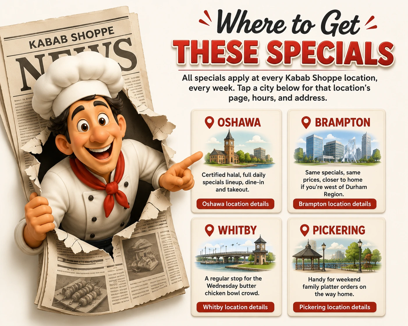 Kabab Shoppe Specials City Guide - Oshawa, Brampton, Whitby and Pickering