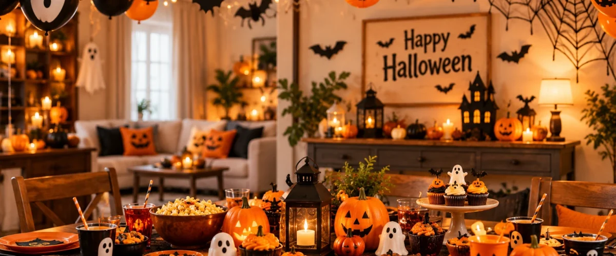 Cozy Halloween Family Party Setup